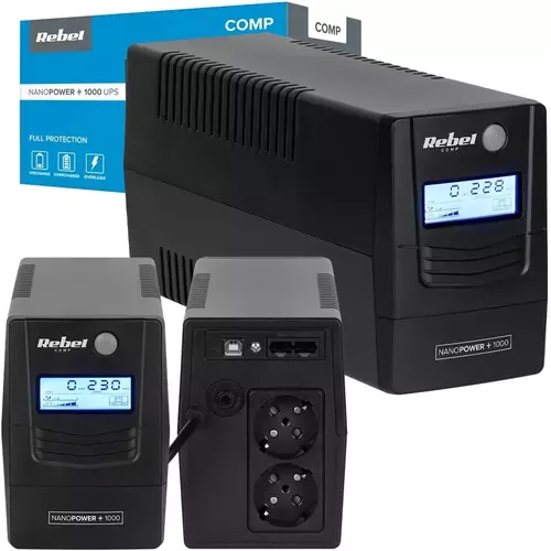 Niezawodny UPS REBEL Nanopower Plus 1000 - ochrona i efektywność dla Twojego biura