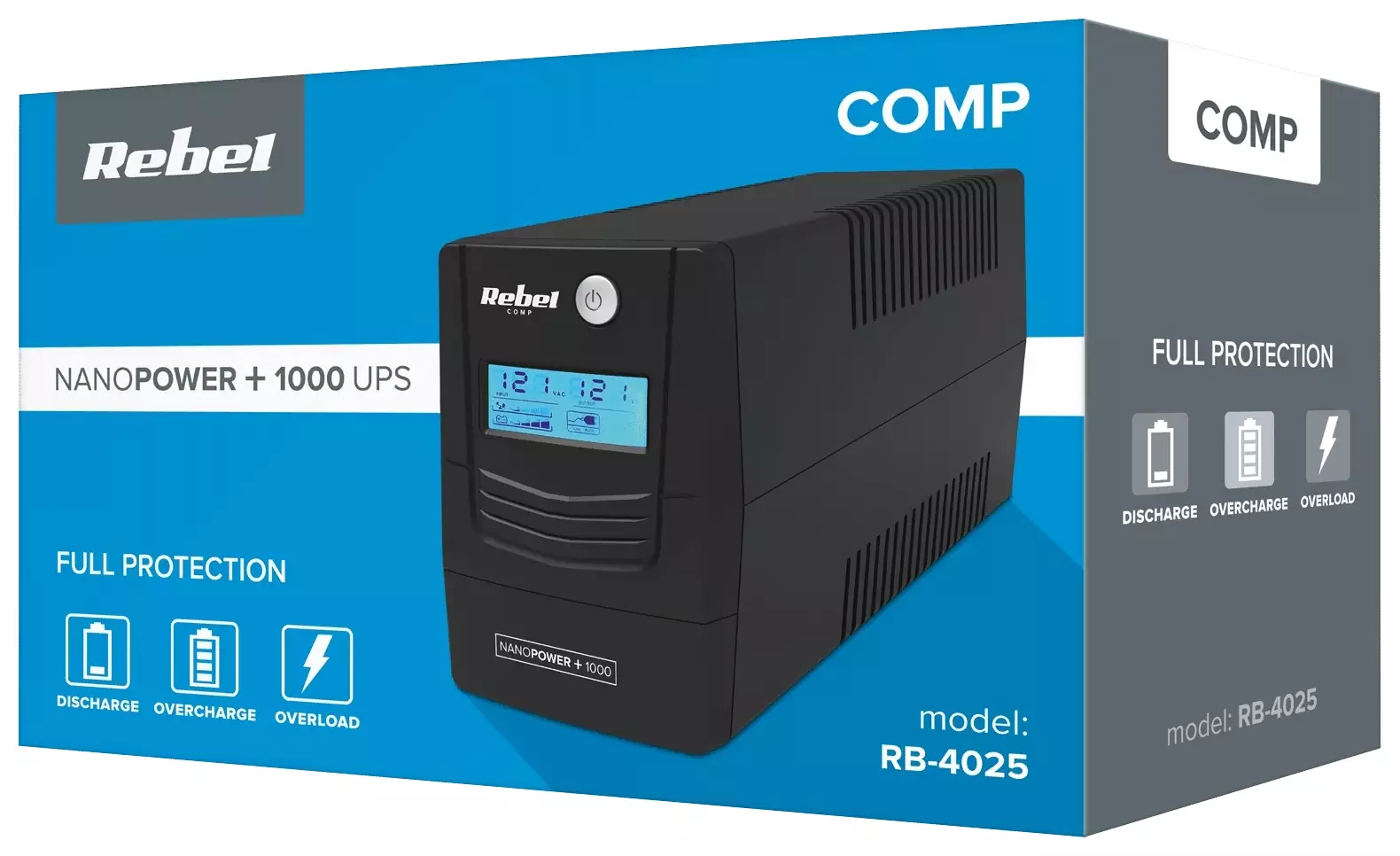 Niezawodny UPS REBEL Nanopower Plus 1000 - ochrona i efektywność dla Twojego biura