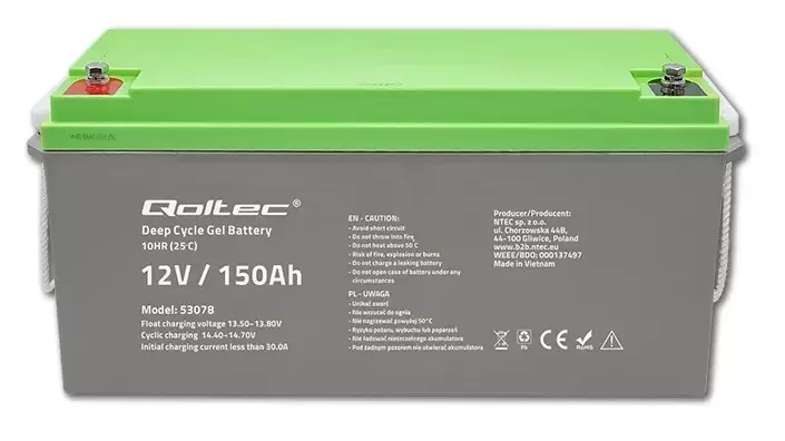 Akumulator żelowy Qoltec 12V 150Ah – moc i niezawodność w każdych warunkach