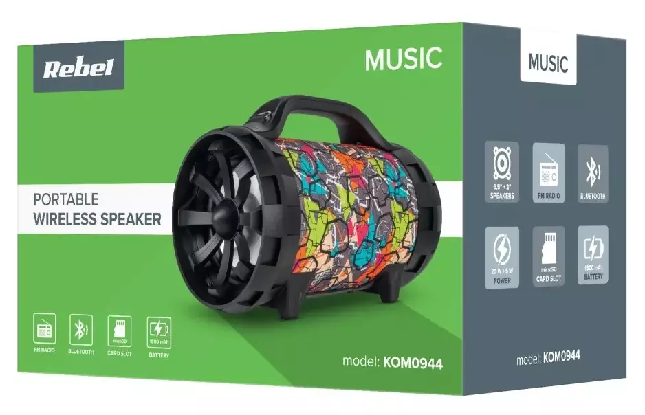Zabawa bez granic – głośnik Bluetooth REBEL z karaoke i mikrofonem, idealny na każdą imprezę