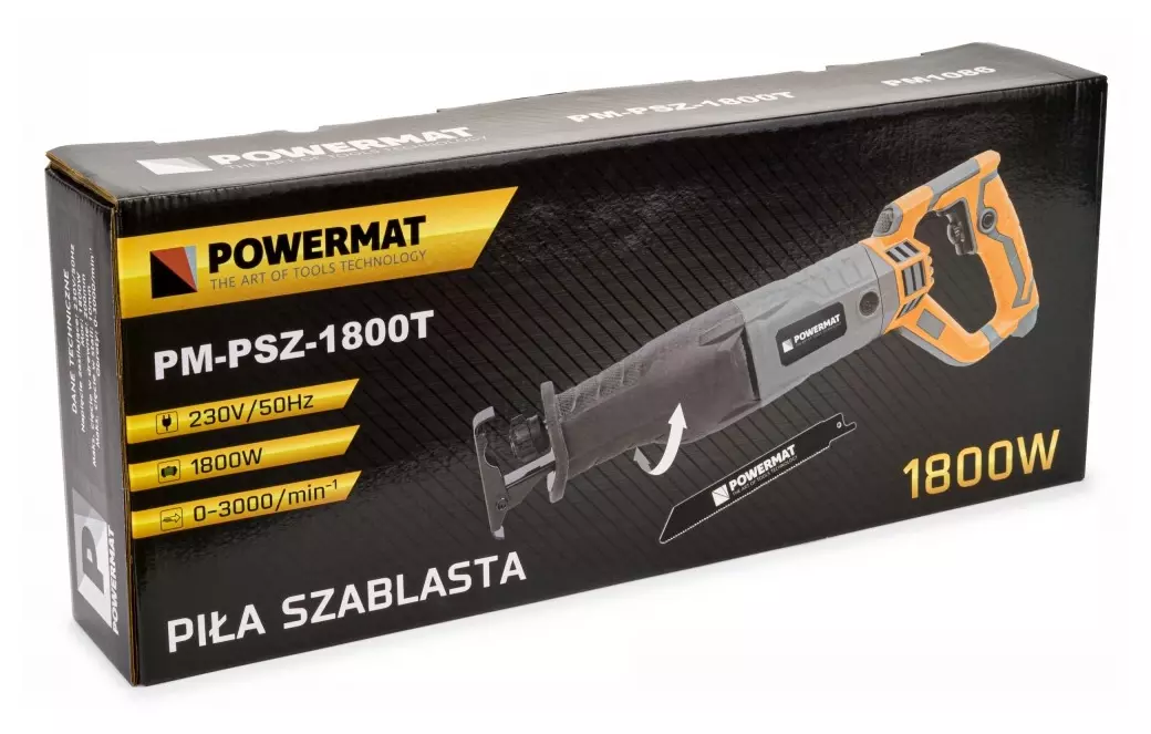 Odkryj moc i wszechstronność w cięciu z piłą szablastą Powermat PM-PSZ-1800T - twój niezastąpiony partner w każdym warsztacie