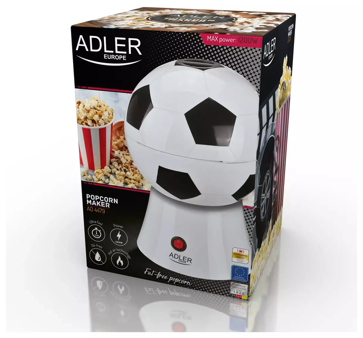 Poczuj smak kinowej przygody w domowym zaciszu z maszyną do popcornu Adler AD 4479